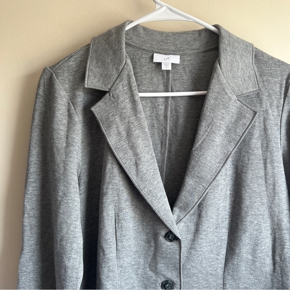 J Jill Gray Ponte Knit Sweater Stretch Career Blazer - Picture 2 of 4